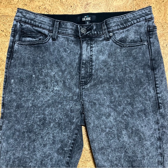 LulaRoe Charcoal Acid Wash Ankle Skinny Magic Waistband Jeans Sz 32 - Picture 10 of 14